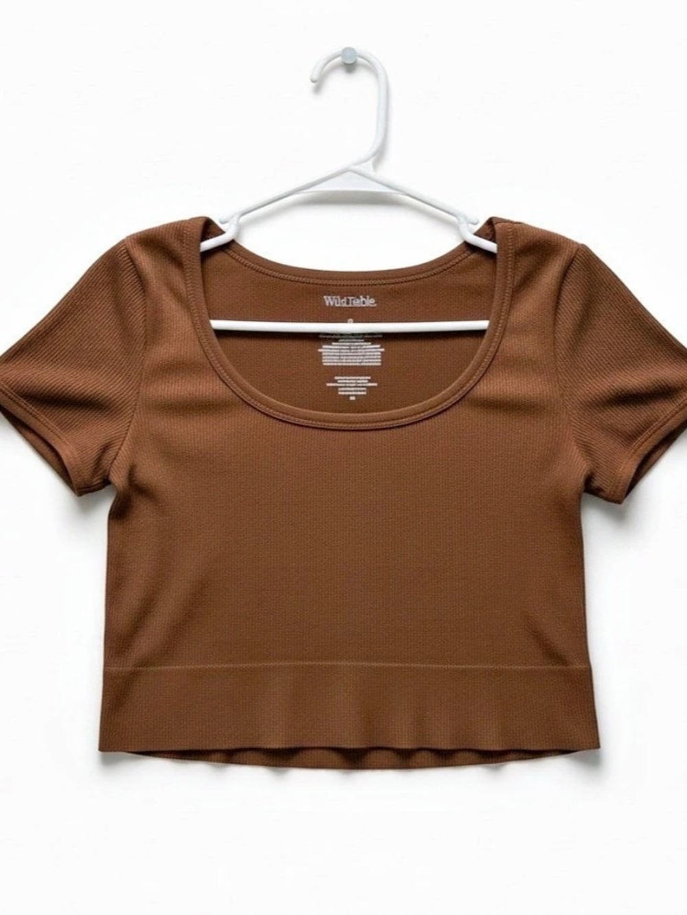 Wild Fable Brown Cropped Short Sleeve Top Like New